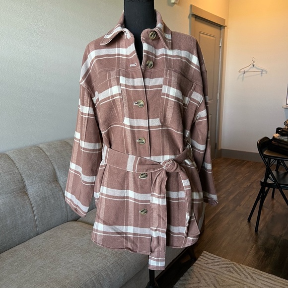 a new day Tops - A New Day Belted Shirt Jacket